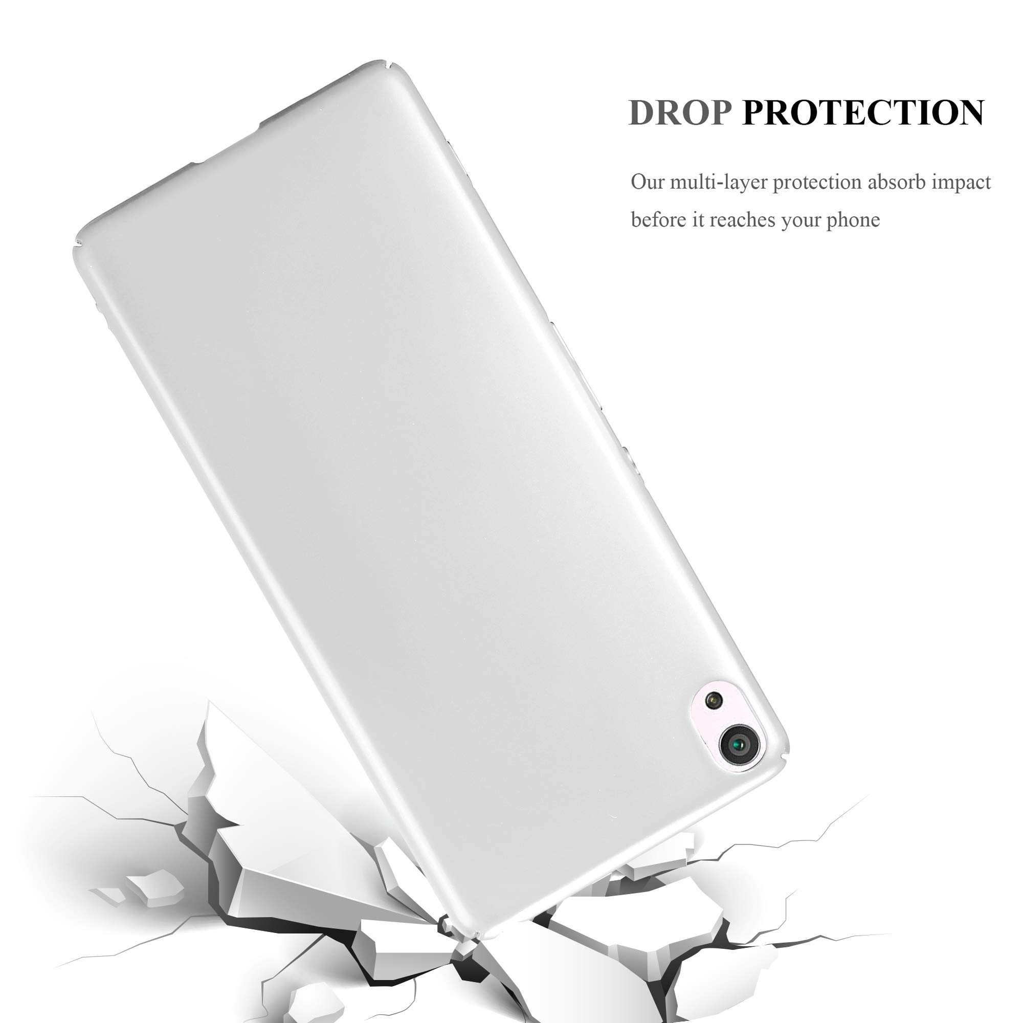 Cadorabo Custodia per Sony Xperia M5 in Argento Metallico - Morbida