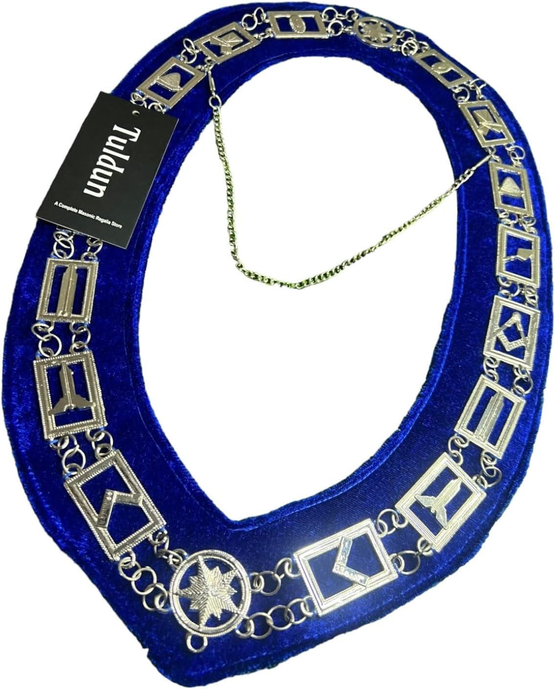 Masonic Regalia Blue Lodge Apron Set- Blue Lodge Officer Apron, Chain Collar, Jewel and Glove Set - All Rank