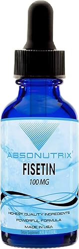 Absonutrix Fisetin 100 mg, líquido de 4 onzas, 200 porciones, fabricado en Estados Unidos, absorción rápida, ingredientes potentes de calidad,