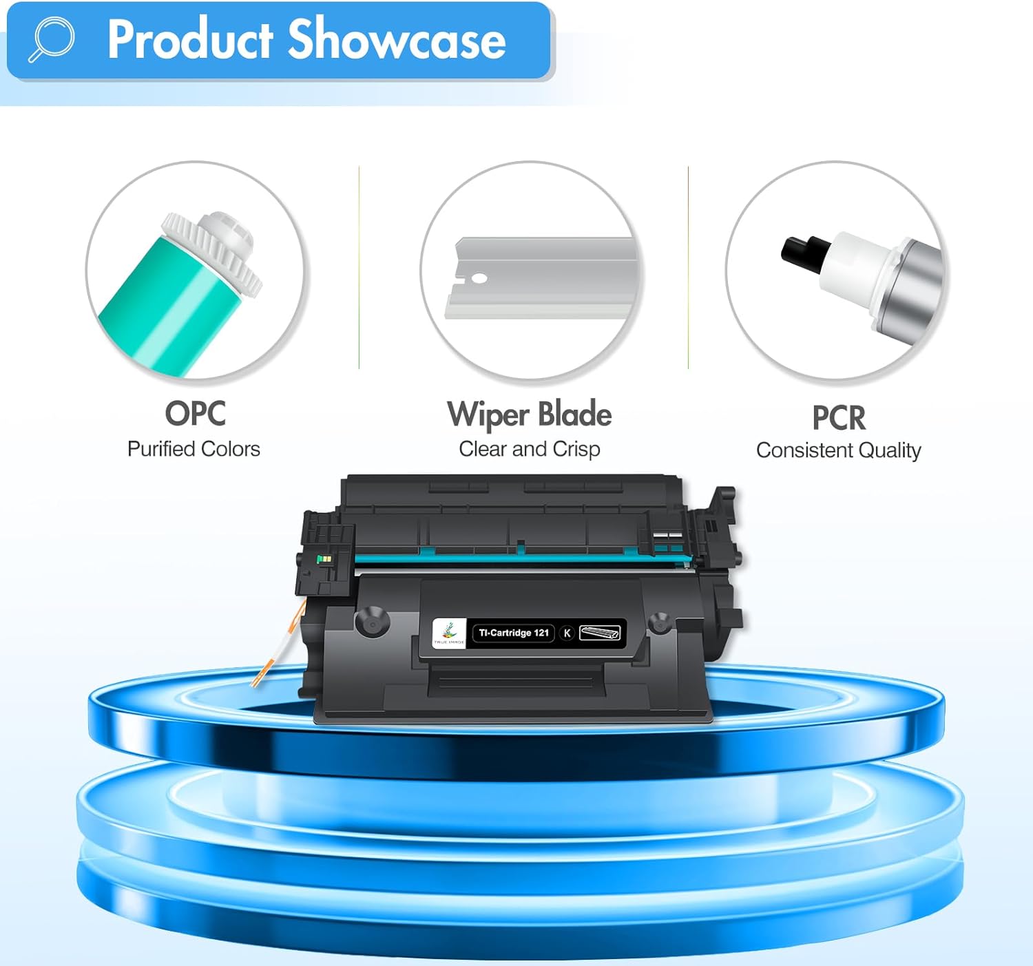 TRUE IMAGE Compatible Toner Cartridge Replacement for Canon 121 CRG-121 CRG121 for Canon imageCLASS D1620 D1650 High Yield Ink Printer (Black, 4-Pack)