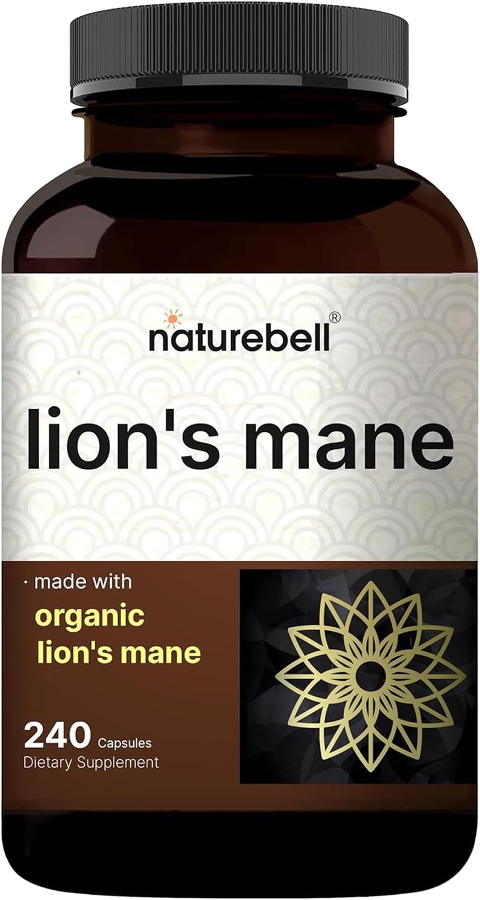 Lion’s Mane - 240 Capsules - Organic Fruiting Body & Mycelium - Brain, Immune & Energy Support* - High-Potency Extract - Non-GMO & Gluten-Free