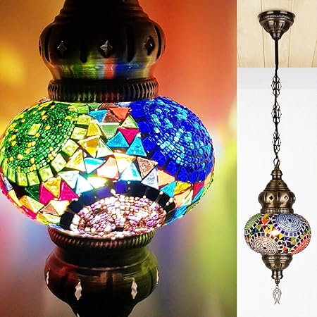 Wholesale Hanging Glass Chandeliers Light Turkish Moroccan Pendant Light Handmade Mosaic Glass Lamps Wh Dc 55 - View #10