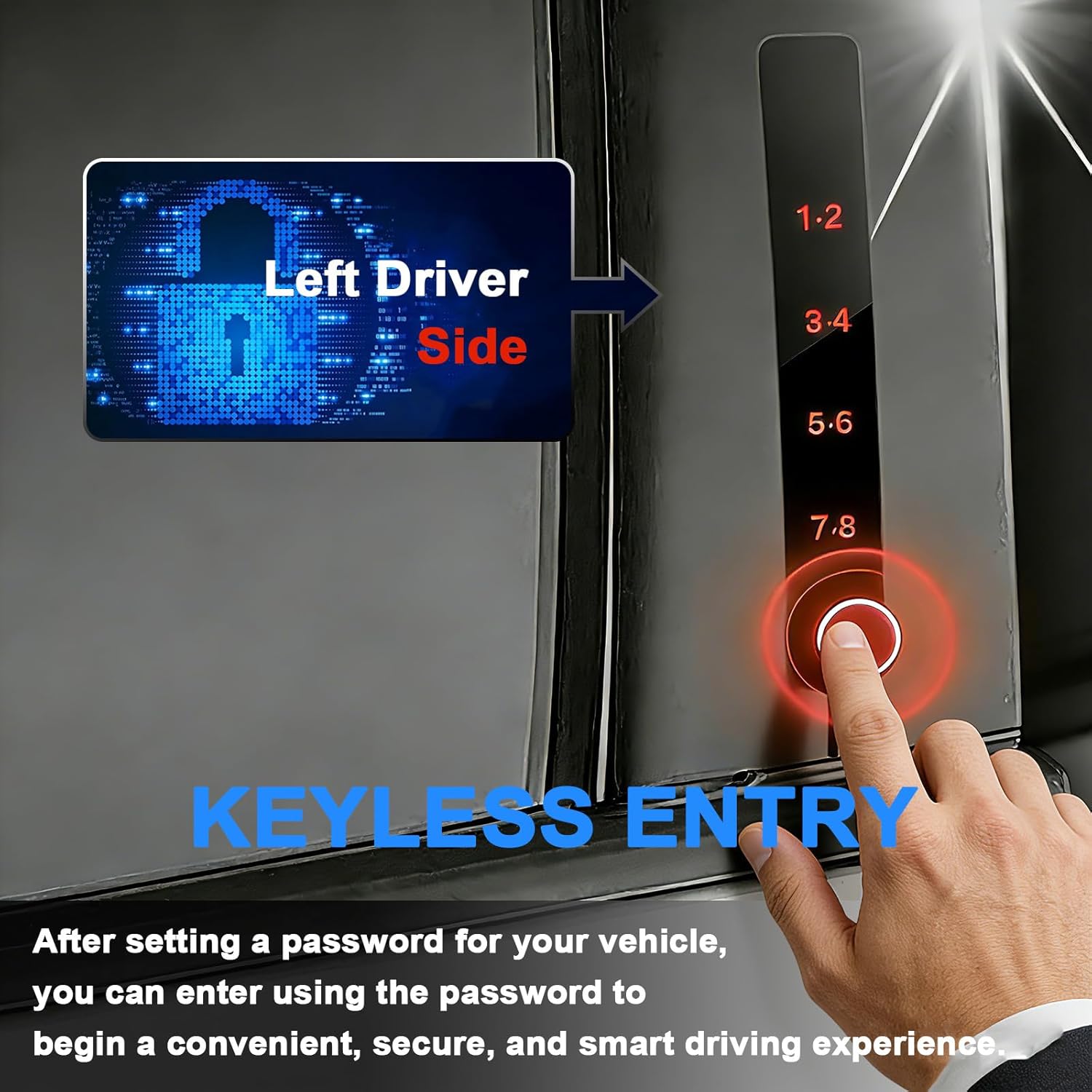 B Pillar Molding Trim Panel Front Door Keyless Entry Keypad LH Driver Side Door Pillar Applique Compatible with Explorer 2011-2019 Replaces # DB5Z-7820555-AC, BB5Z-7820555-AA, DB5Z-7820555-AB