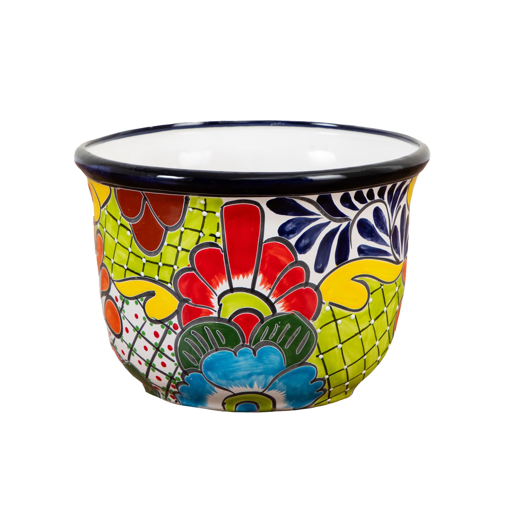 Pot de fleurs en céramique Talavera multicolore 22,9 cm cache-pot de jardin