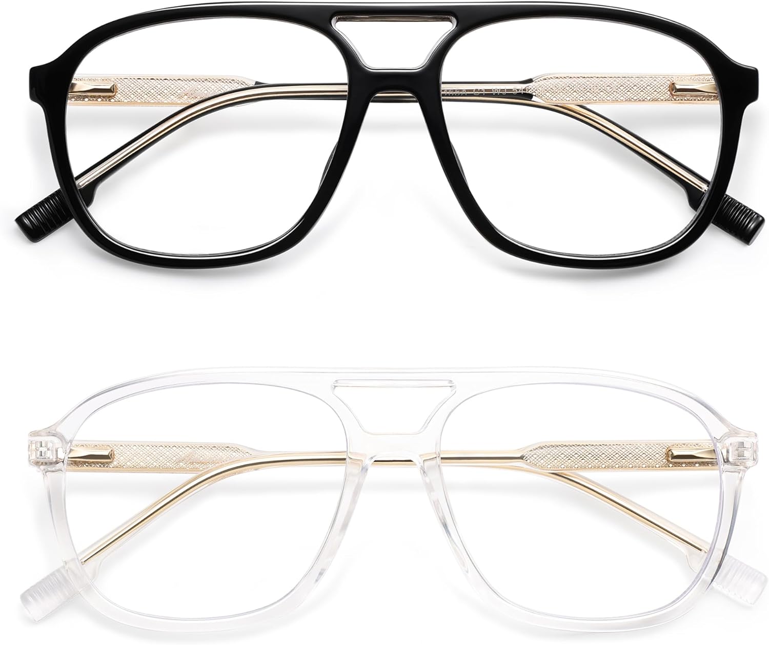 AMOMOMA Retro Blue Light Aviator Reading Glasses for Women Men,Vintage Square Computer Reader Frame 2.0 1.5 AM6112