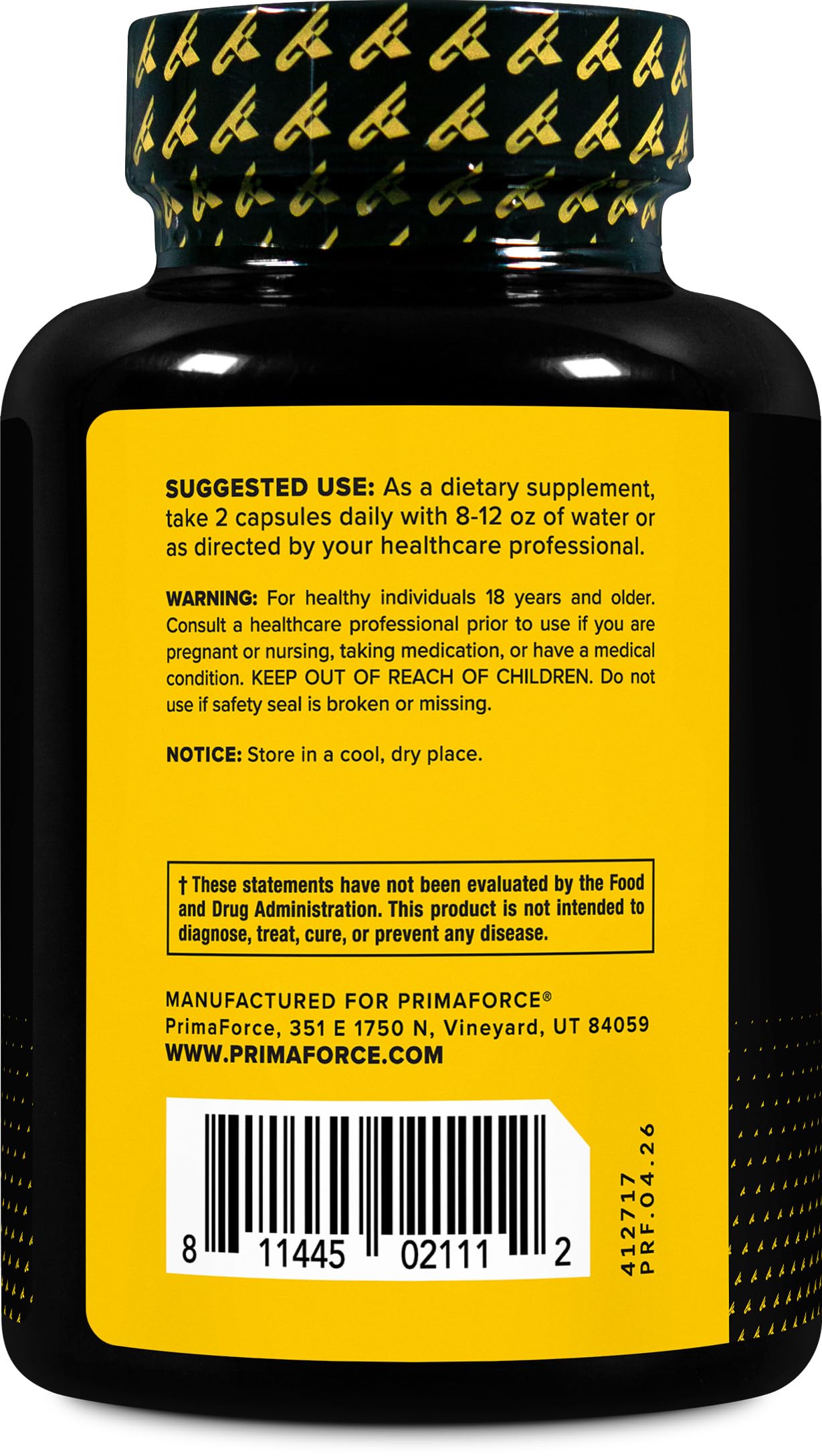 PrimaForce Multivitamin for Men (120 Capsules) 23 Vitamins & Minerals — Amazon image 3