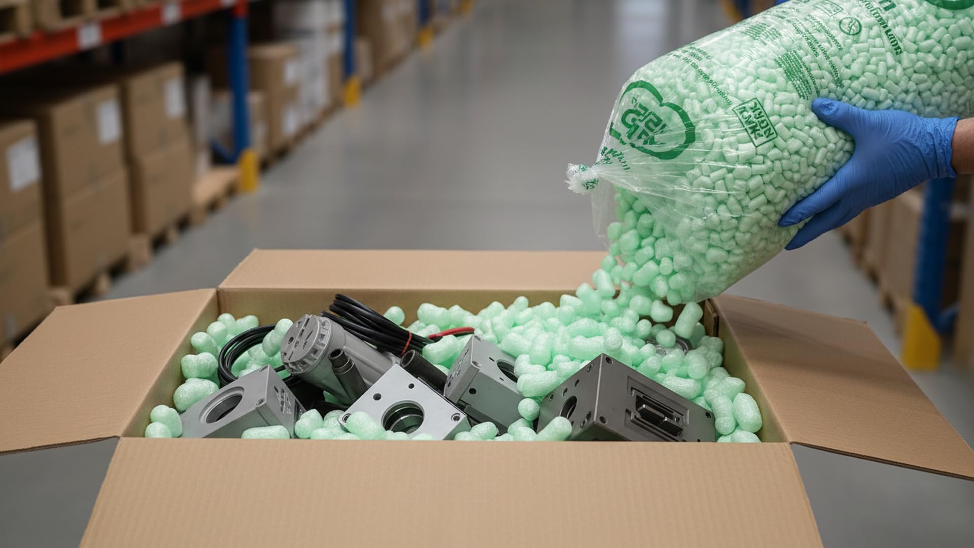 kaiserkraft | Verpackungschips flo-pak® | Inhalt 500 l | grün