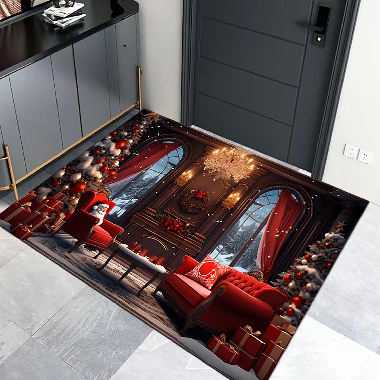 Scceatti Christmas Front Door Mat Entrance Outside Indoor