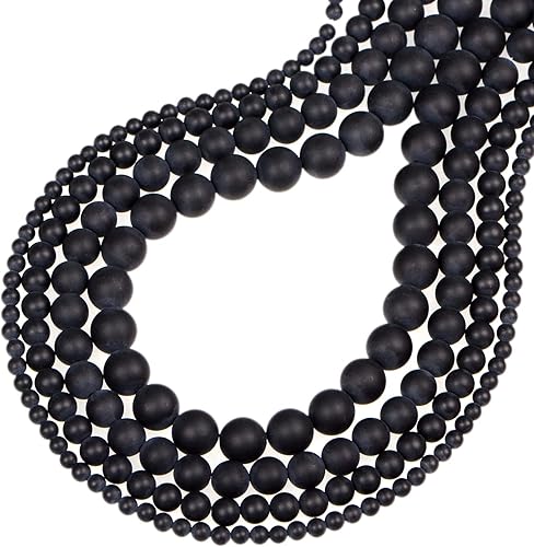 Miniatura 4 de Bymitel 90 cuentas de cristal natural, piedras preciosas redondas energéticas y curativas sueltas con cordón elástico para hacer joyas, pulseras y