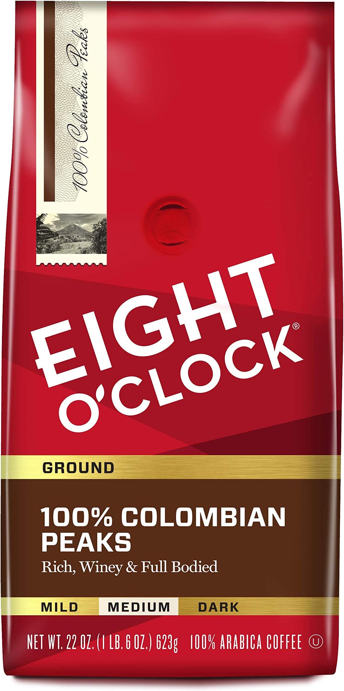 100% Colombian Peaks, Medium Roast, Ground Coffee, 22 Ounce (Pack of 1), 100% Arabica, Kosher Certified