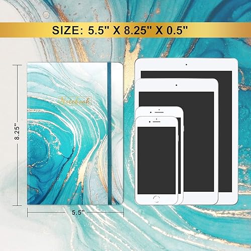 Miniatura 3 de Cuadernodiario rayado  Diario rayado, 8.25 x 5.5 pulgadas, tapa dura, marcapáginas, bolsillo trasero grueso, se coloca plano 360 para escribir