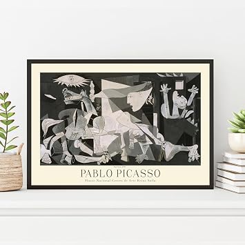 Pablo Picasso Poster Prints, Pablo Picasso Prints Museum Gallery Exhibition Poster, Pablo Picasso Paintings, Pablo Picasso Art Works, Pablo Picasso Prints, Pablo Picasso Exhibition Poster, Vintage Print, Home Wall Art, Office Wall Decor Guernica, 12x18