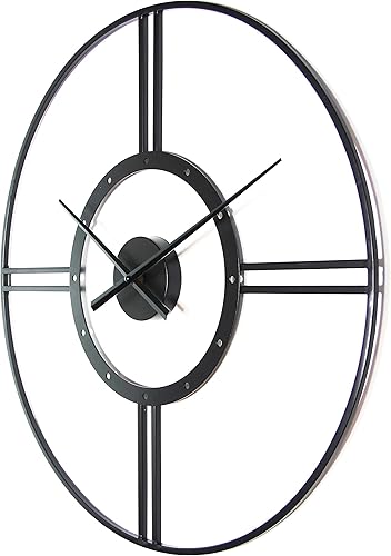 Miniatura 2 de Infinity Instruments Reloj de pared grande de metal de 24 pulgadas, estilo Astro, moderno, decorativo, decoración del hogar, funciona con pilas