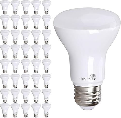 Bioluz LED Bombilla LED BR20 de 3000 K, color blanco suave brillante de 6 W  50 W, repuesto de 90 CRI 540 lúmenes, para interiores y exteriores,