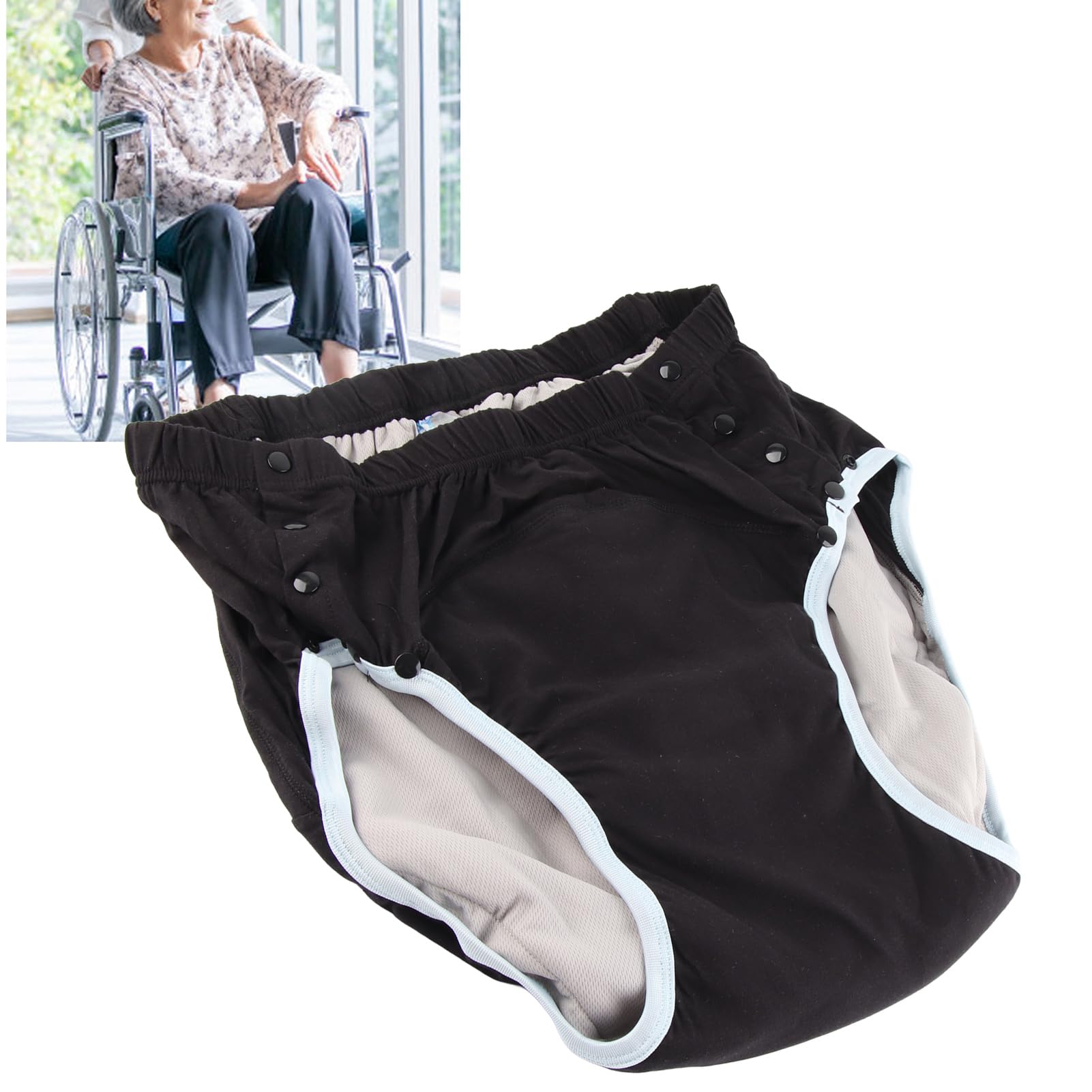Couche Lavable pour Incontinence Adulte, Couche Lavable pour Adulte avec Couche Absorbante Intégrée, Coton Confortable pour un Usage Quotidien pour les Personnes âgées (XXL)