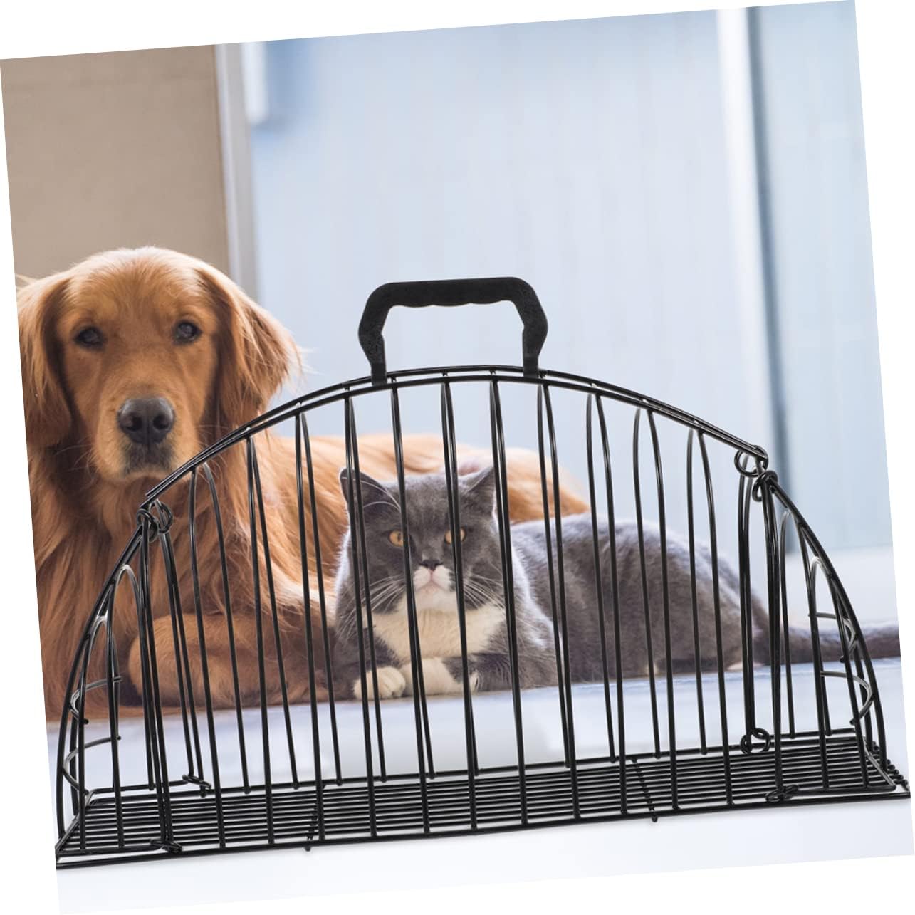 MERRYHAPY Cat Bathing Cage Indoor Pet Shower Kennel Scratch-Resistant Cat Grooming Supplies