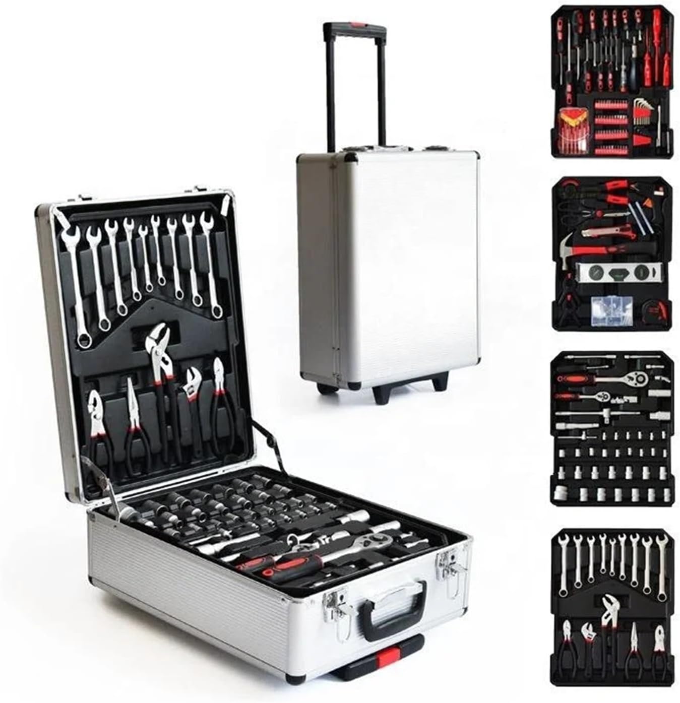 Complete 499 Pcs Tool Set Compatible With Auto Repair and Home Use with Socket Wrenches in Durable Aluminum Case(White)
