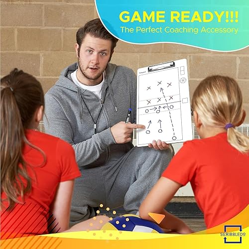 Miniatura 4 de Scribbledo Tabla de borrado en seco para entrenadores de voleibol de 15 x 9 pulgadas, rueda de rotación de voleibol, suministros de entrenamiento,