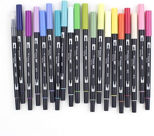 Vista 80 de Tombow Bolígrafos de doble punta. Marcadores artísticos, Escala de grises, Paquete de 10