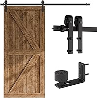 Vista 37 de CCJH - Kit de herrajes para puerta corrediza de granero de 10pies, resistente, suave y silencioso, fácil de instalar, p/paneles de puerta indiv.