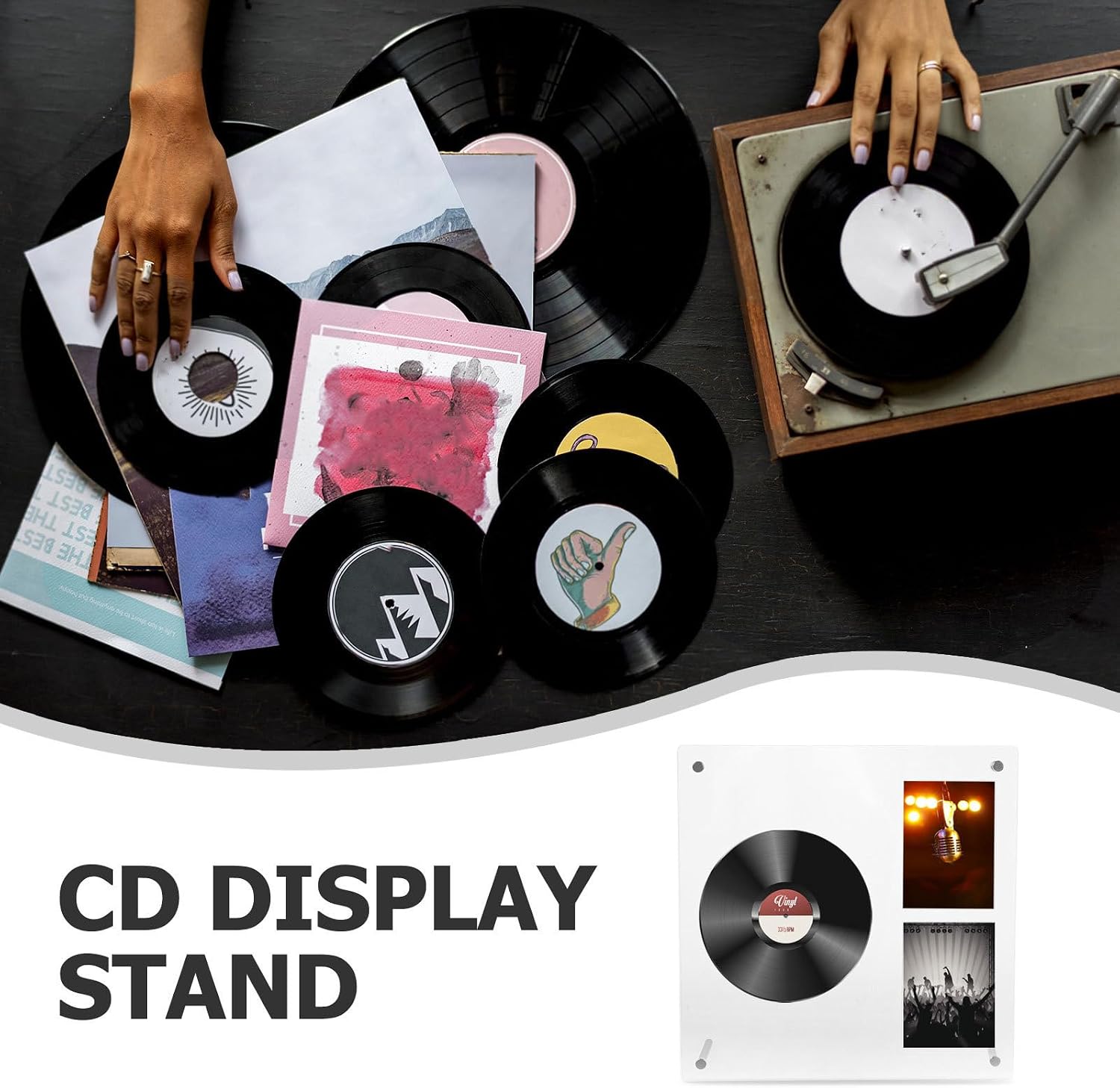 Cabilock Acrylic Kpop CD Display Stand 3-tier Album Holder with Slot for Photocards and Media Storage, Organizer for Music Collectors and Home Decor image 3