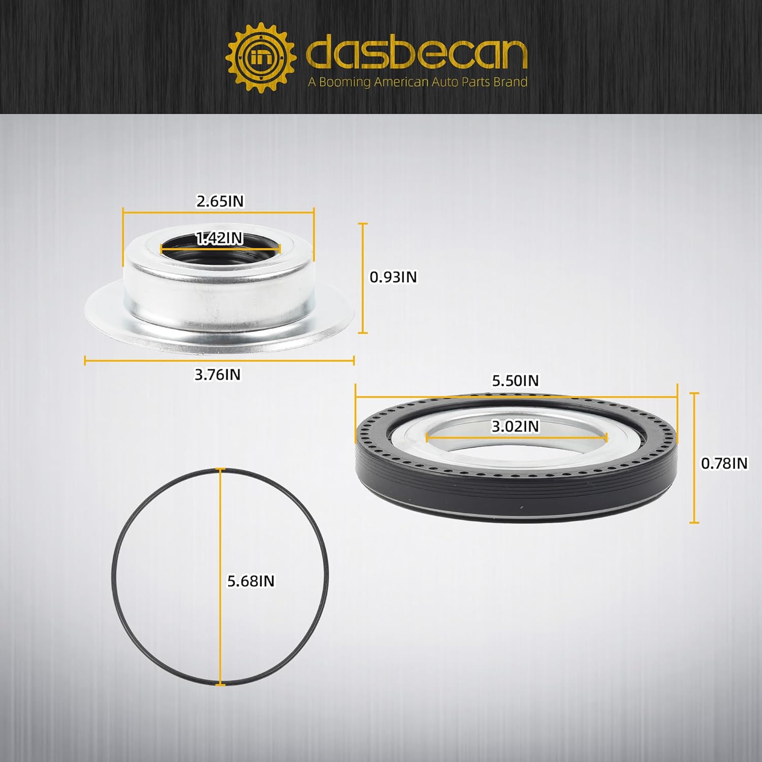 Dasbecan Front Axle Vacuum Knuckle Seal & Hub O-Ring & Dust Seals Kit Compatible With 2005-2019 Ford F250 F350 F450 F550 Super Duty Dana Super 60 Replaces#2017426 2014835 54983