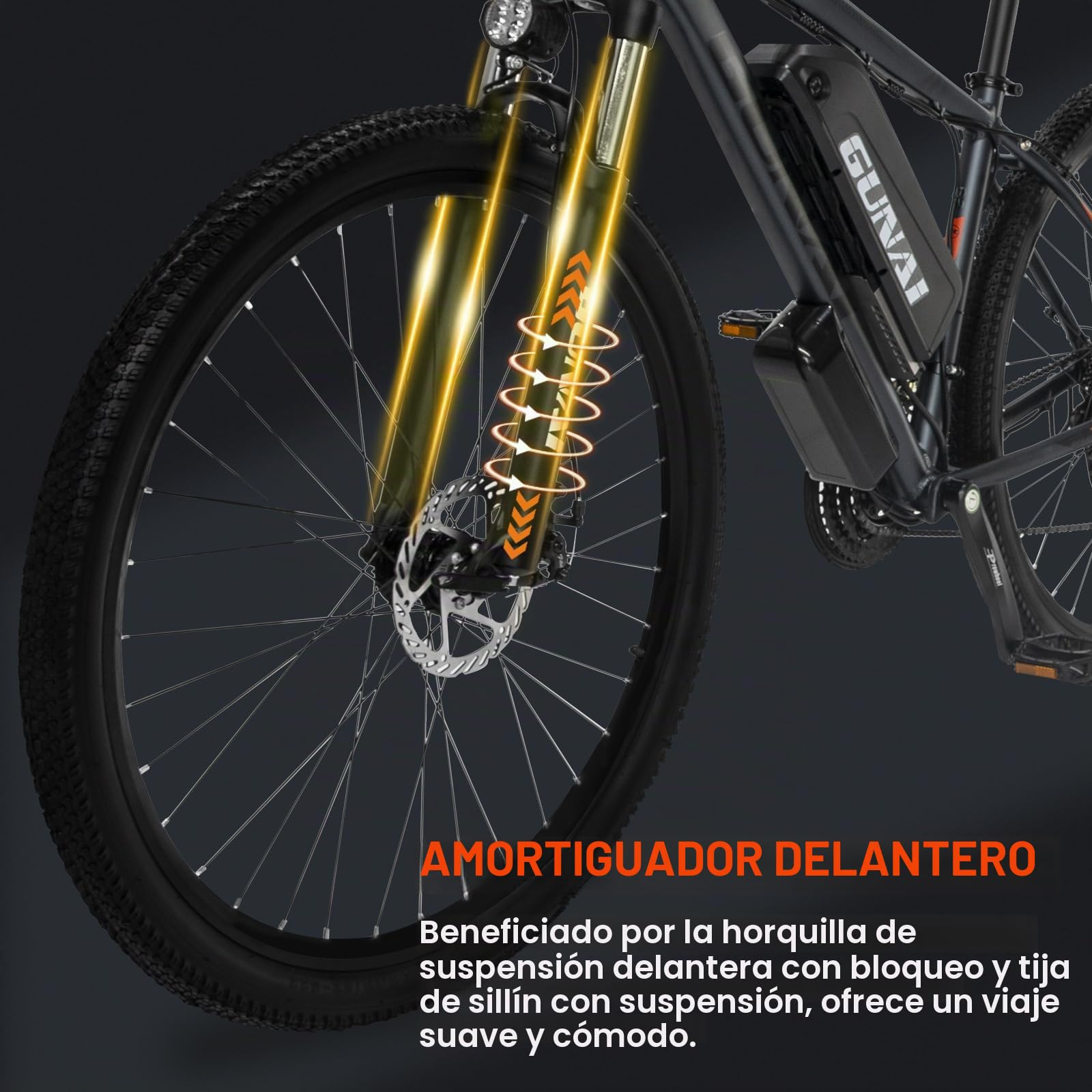 GUNAI Bicicleta Electrica Montaña Bicicleta Eléctrica 29" 48V 15Ah Bici Electrica Professional 21 Speed Gears Bicicletas Eléctricas LCD Display