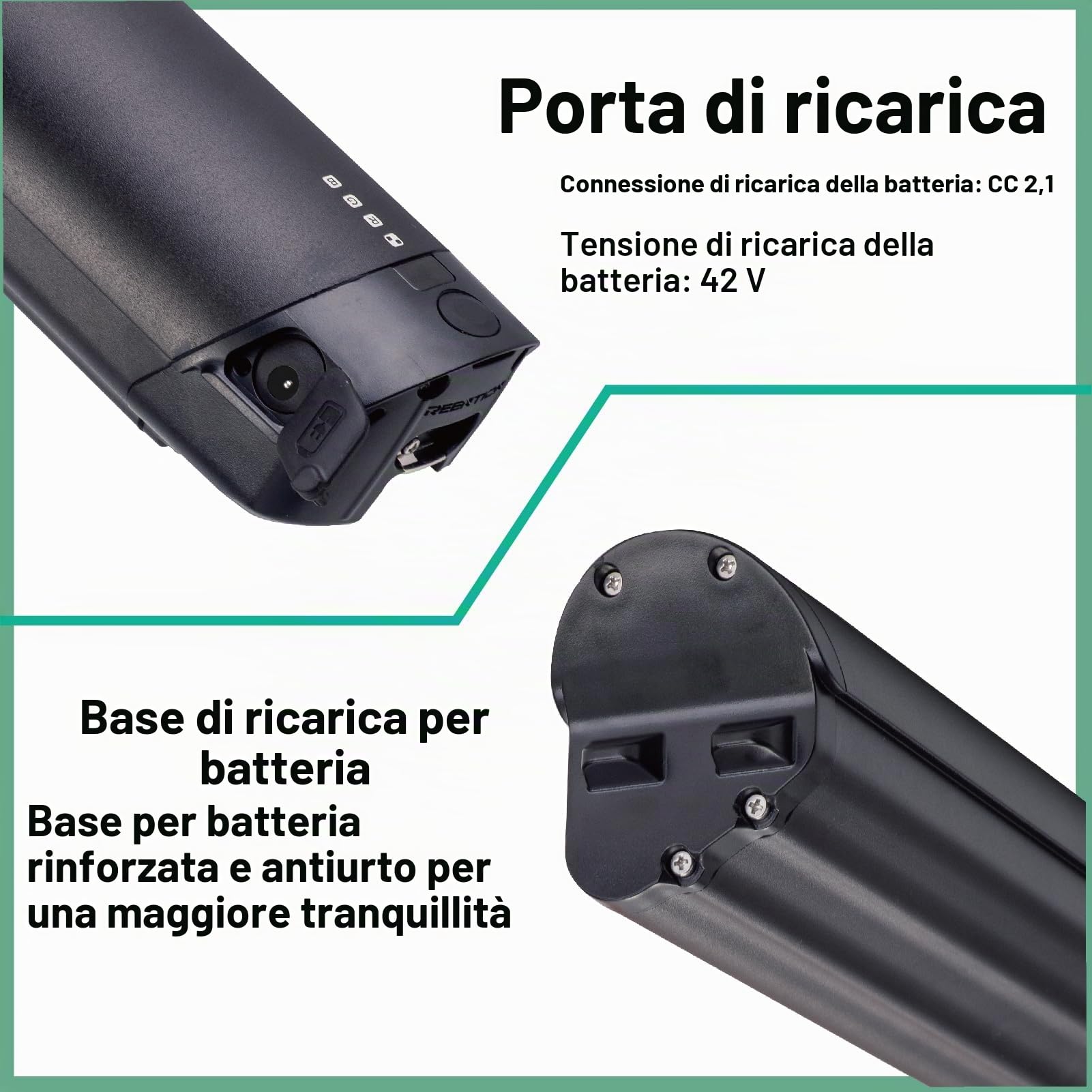 Batteria Ebike 36V 11Ah di ricambio per F.LLI Schiano E-Wave/Braver/E-Fully Reention EEL Mini per Zündapp z810 e-bike Pedelec batteria con caricabatterie (36V 11Ah)