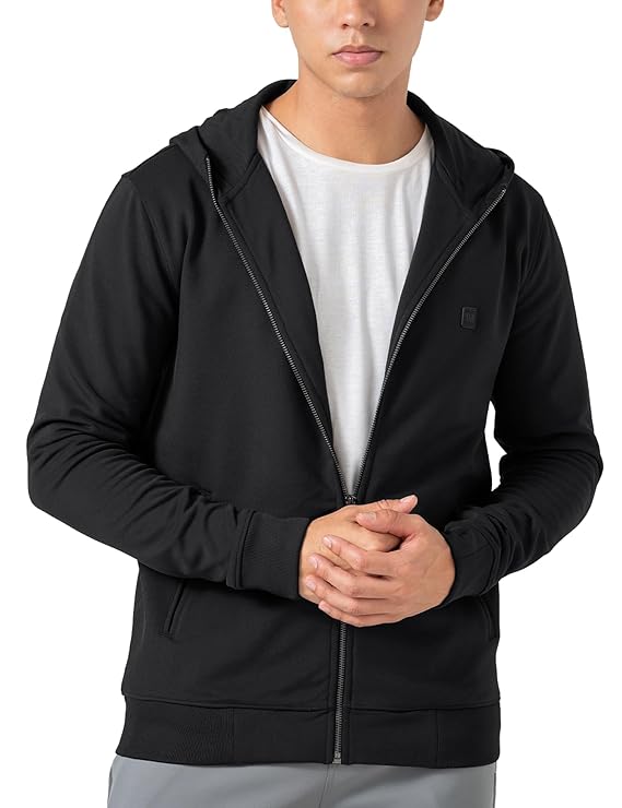 DAMENSCH Regular Fit Matt Solid Premium Microfibre Elastane Zipper Hoodie Dyes Soft Inner Fleece Fabric for Softer Feel, Comfortable Casual Wear Hoodie for Men