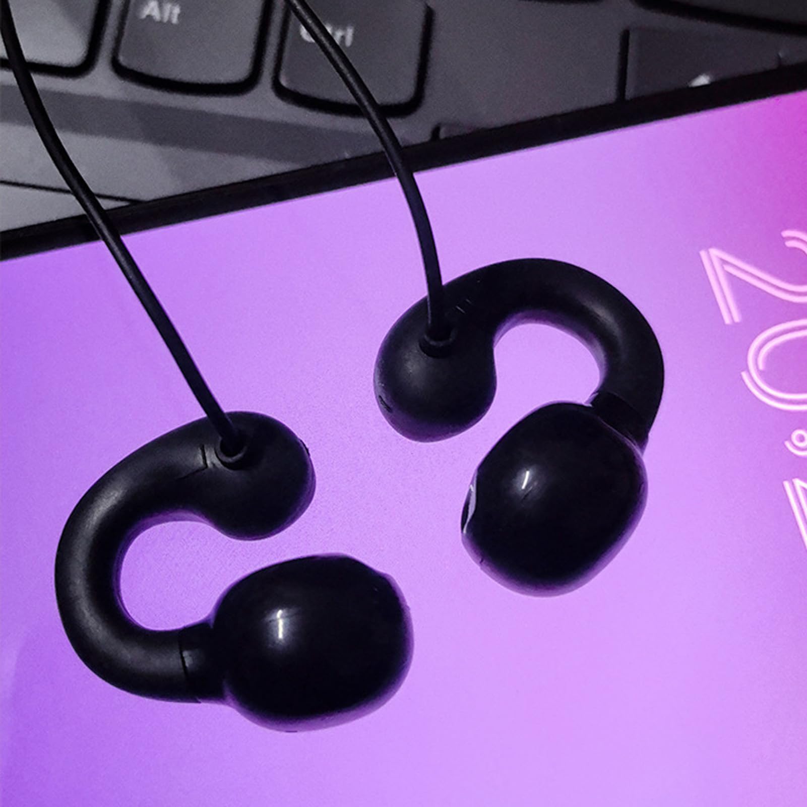 Przewodowe słuchawki Clipsowe z mikrofonem, dźwięk HiFi do gier | Ergonomiczne słuchawki z otwartymi uszami o niskim opóźnieniu do połączeń muzycznych