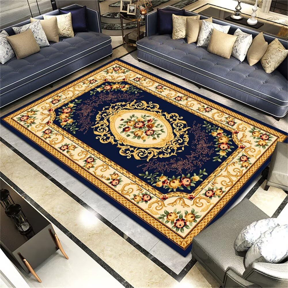 Tapis bébé moelleux bleu floral pour créer un nid douillet dans sa chambre