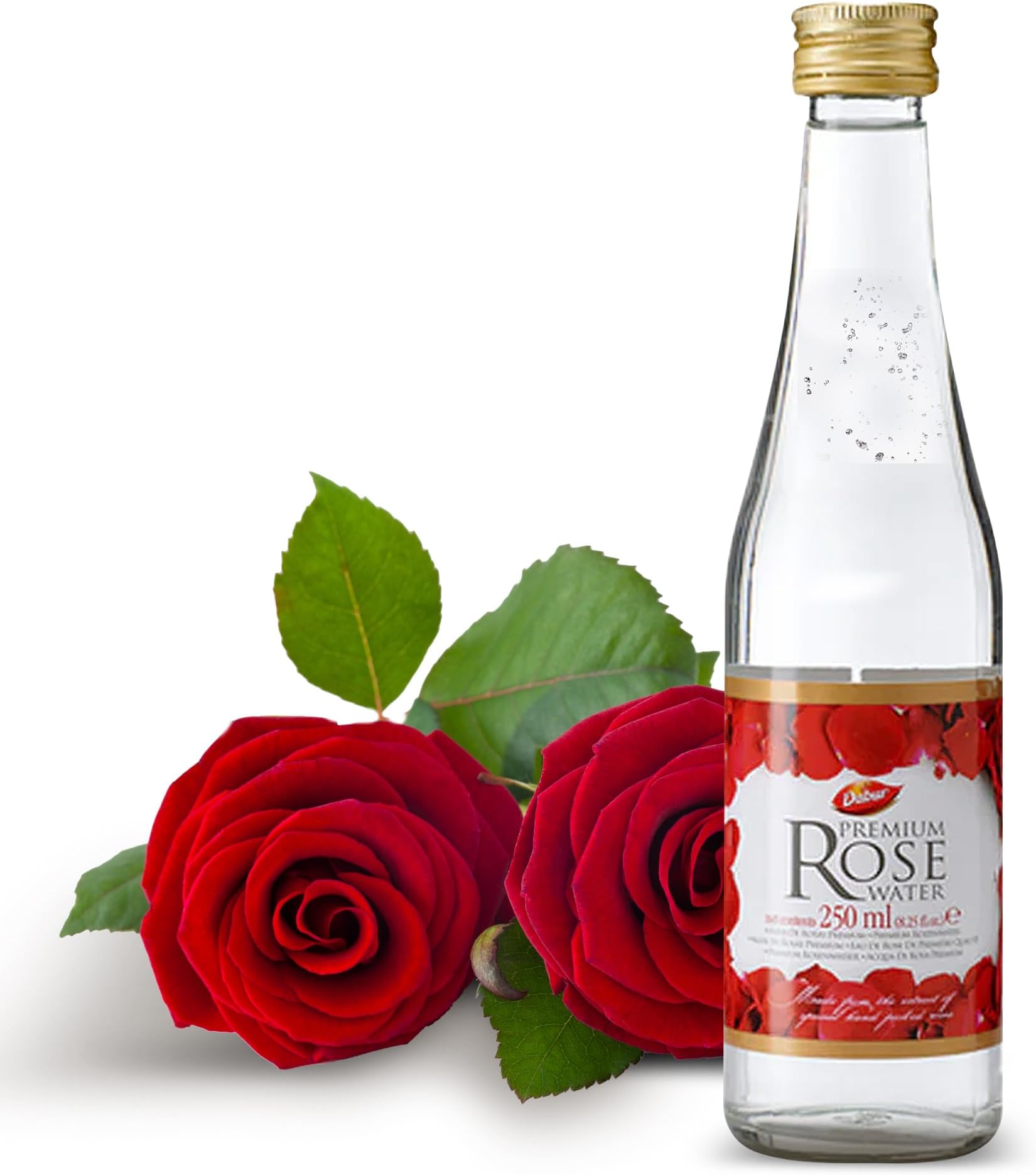 Dabur Premium Red Rose Water - 250 ml | 100% Natural Face Toner | Extract of Special Hand Picked Roses | Nourishing & Hydrating Components