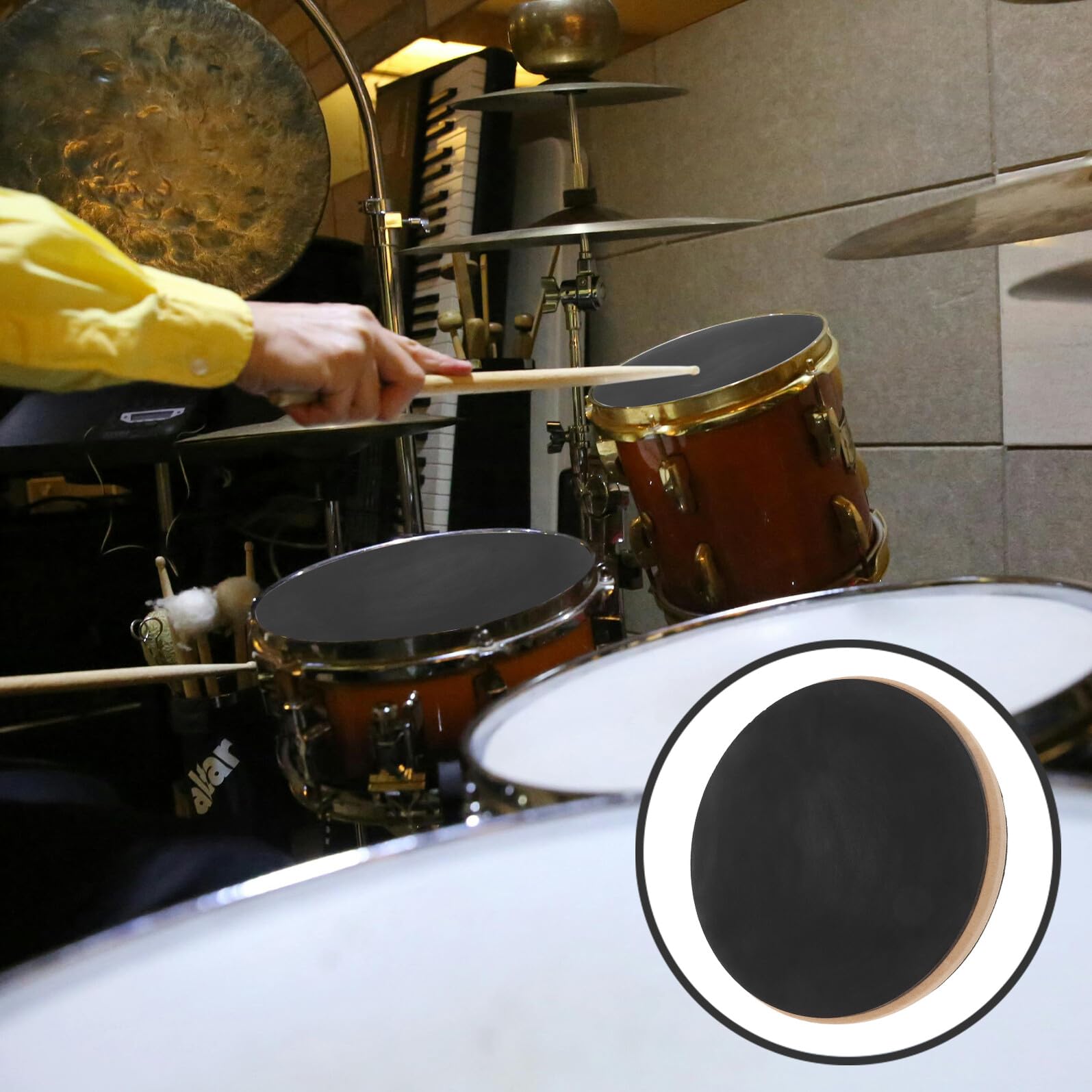 GARVALON Tamponi Smorzanti in Gomma Per Batteria 20,6 Cm, Pad Per Sordina Silenziatore Tamburo Riutilizzabile, Accessori Per Esercizi Musicali Senza Rumore