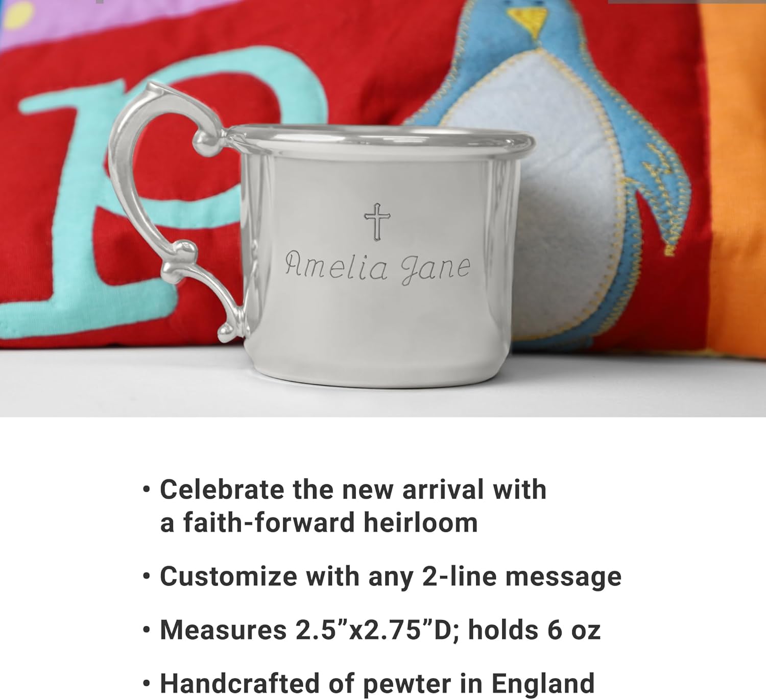 Let's Make Memories Personalized Keepsake God Bless Baby Cup - Newborn Gift - Christening- Baptism