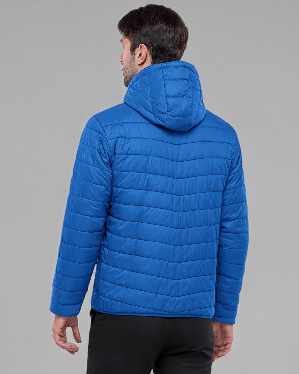 33,000ft Men's Lightweight Packable Insulated Puffer Winter Jacket with Hood, Water-Resistant Down Alternative Puffy Coat - Image 7