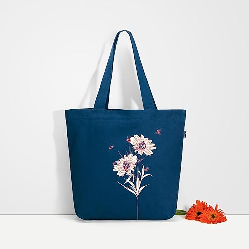 Miniatura 3 de Ecoright Bolsa de lona estética para mujer, bolsa grande con cremallera y bolsillo, bolsa de mano para mujer, para yoga, trabajo, playa