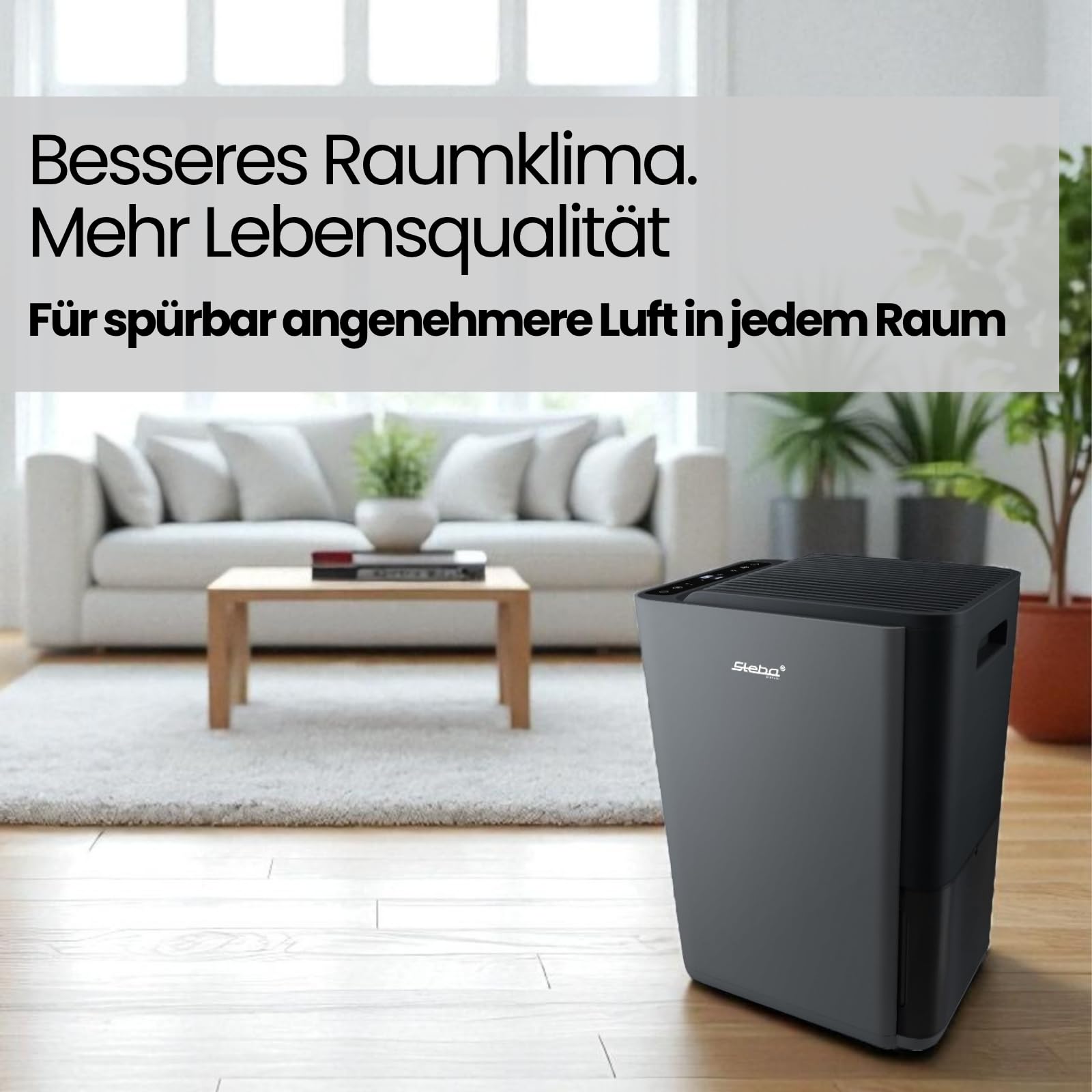 Steba Osuszacz powietrza LE 200, wydajność osuszania do 20 l/dzień, idealny do pomieszczeń do 30 m², wyjmowany zbiornik na wodę o pojemności 2 l, praktyczne kółka