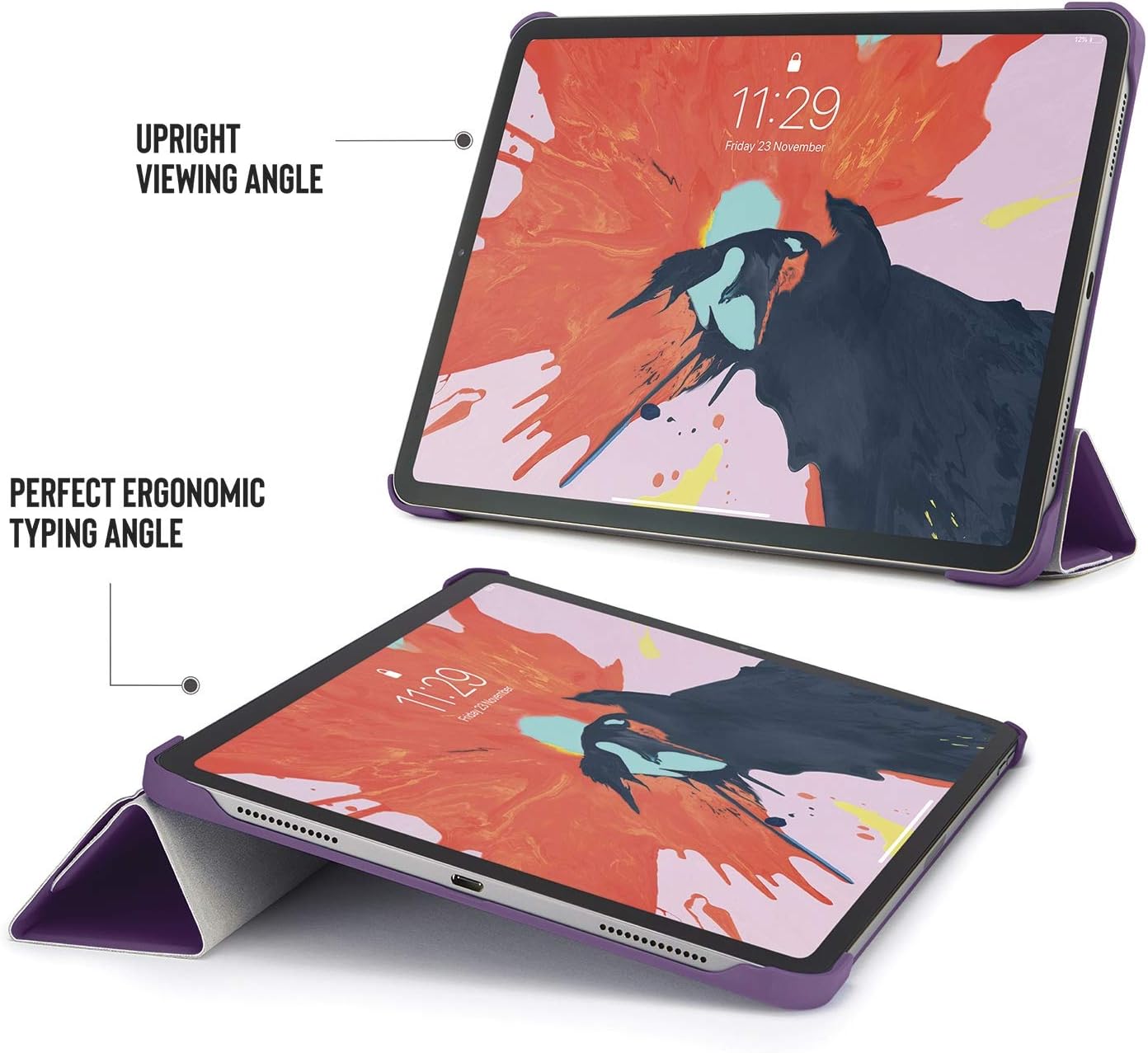 Bеѕt Prоmо Pipetto Origami iPad Case Pro 11 (2018) with 5 in 1 stand & auto sleep / wake function Purple