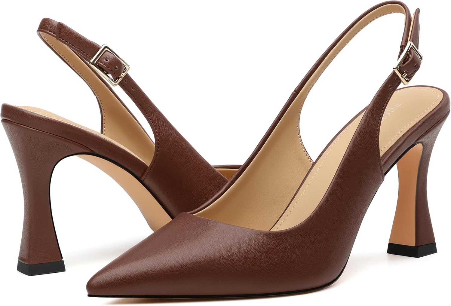 SHOWFOREST Slingback Heels for Women Pointed Closed Toe High Heels Sexy Stiletto Pumps Formal Wedding Prom Party Dress Shoes 3.5 Inch - Image 4