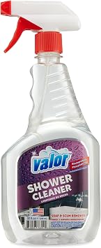 Valor Shower Cleaner Spray Soap Scum & Hard Water Stain Cleaning Solution for Bathroom, Tub & Tile, 32 Fl Oz Pack of 1