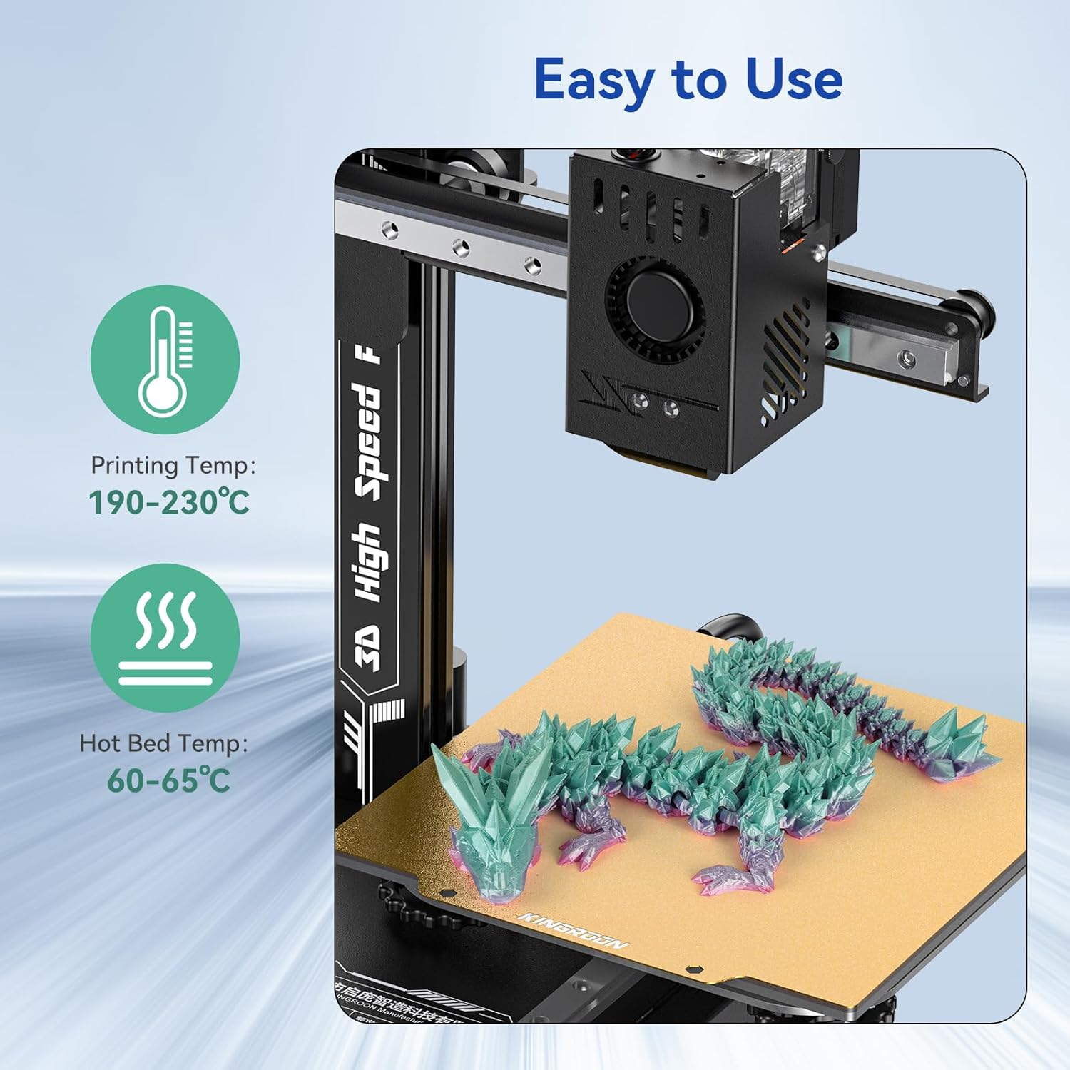 Kingroon Silk PLA Filament 1.75mm Rainbow Filament 3D Printer Filament Color Changing Filament 1kg Dimensional Accuracy ±0.03mm,Fit Most 3D Printers(Candy) - Image 8