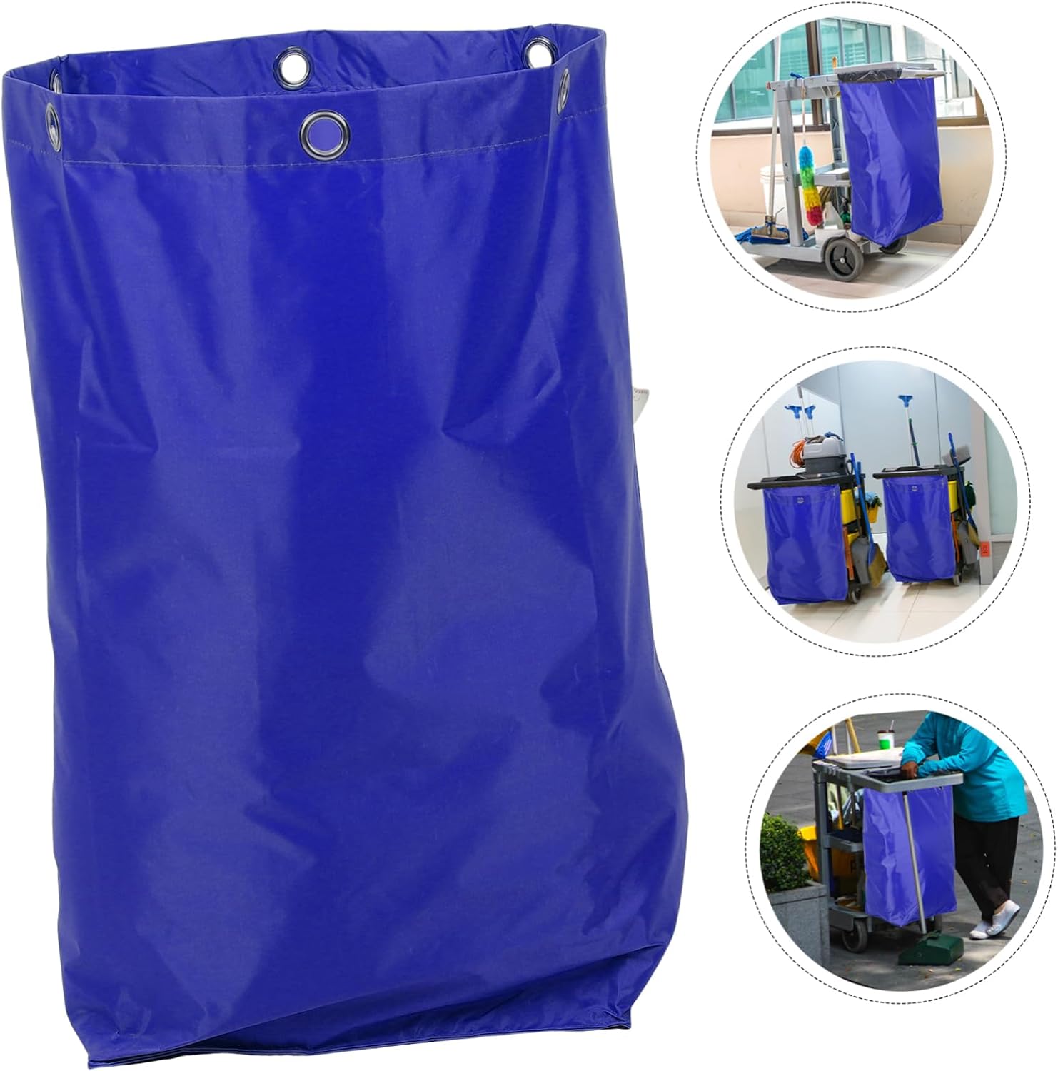 Janitorial Cart Bag High Capacity Canvas Cleaning Bag Replacement for Janitorial Carts Lightweight for Home Commercial Use Reusable Storage