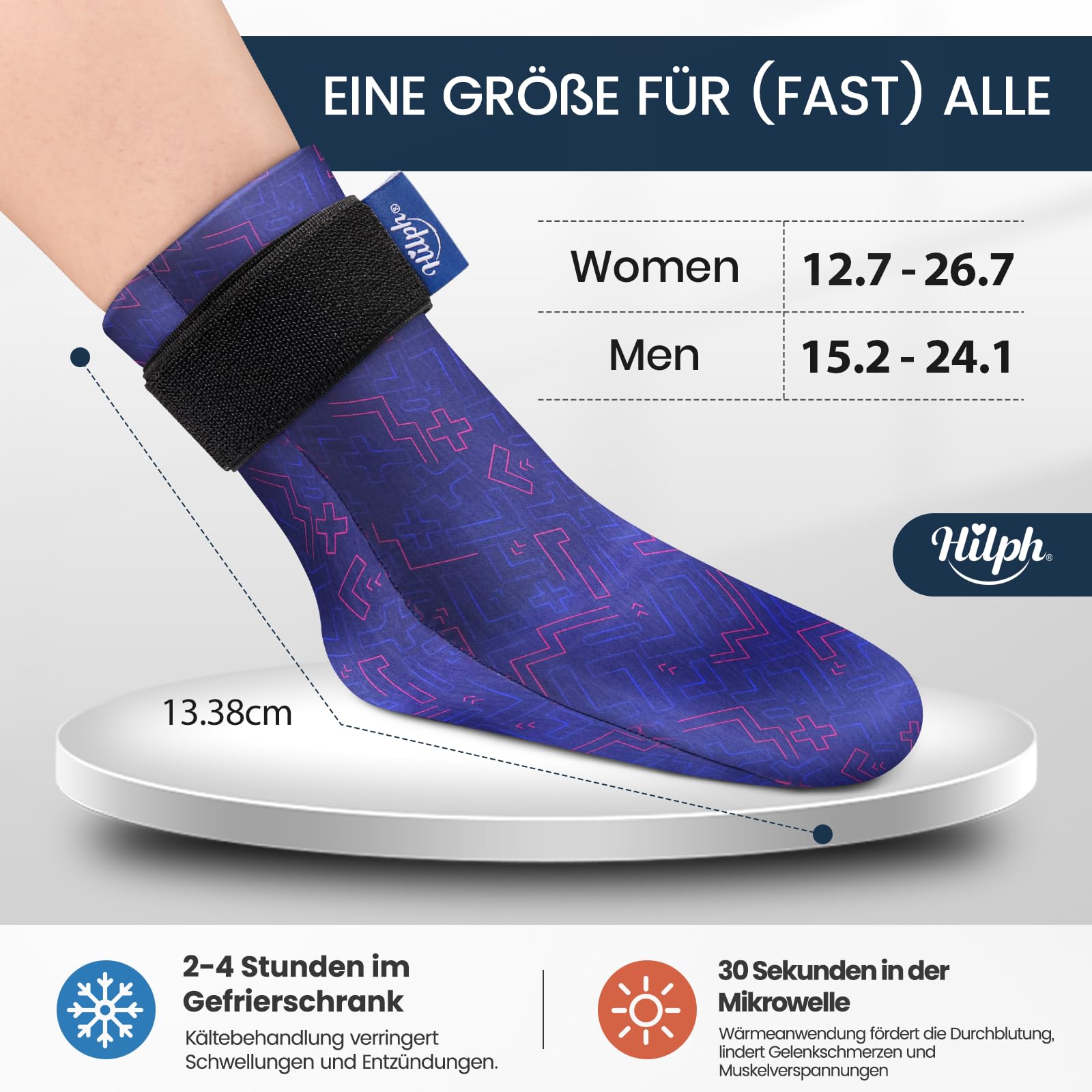 Hilph Paire de chaussettes rafraîchissantes pour les pieds - Pour gonflement, chaud et froid - Gants de refroidissement thérapeutiques pour la chimiothérapie - Chaussures de refroidissement pour les