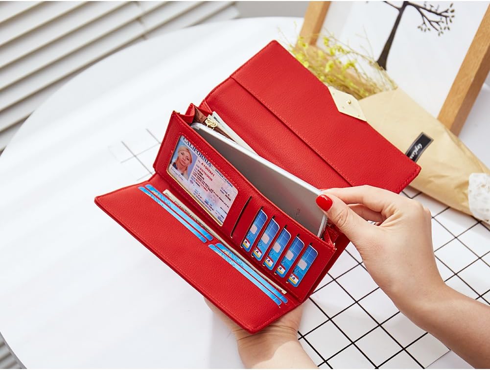 CLUCI Leather Wallet for Women Slim Designer Trifold Ladies Credit Card Holder - Image 7