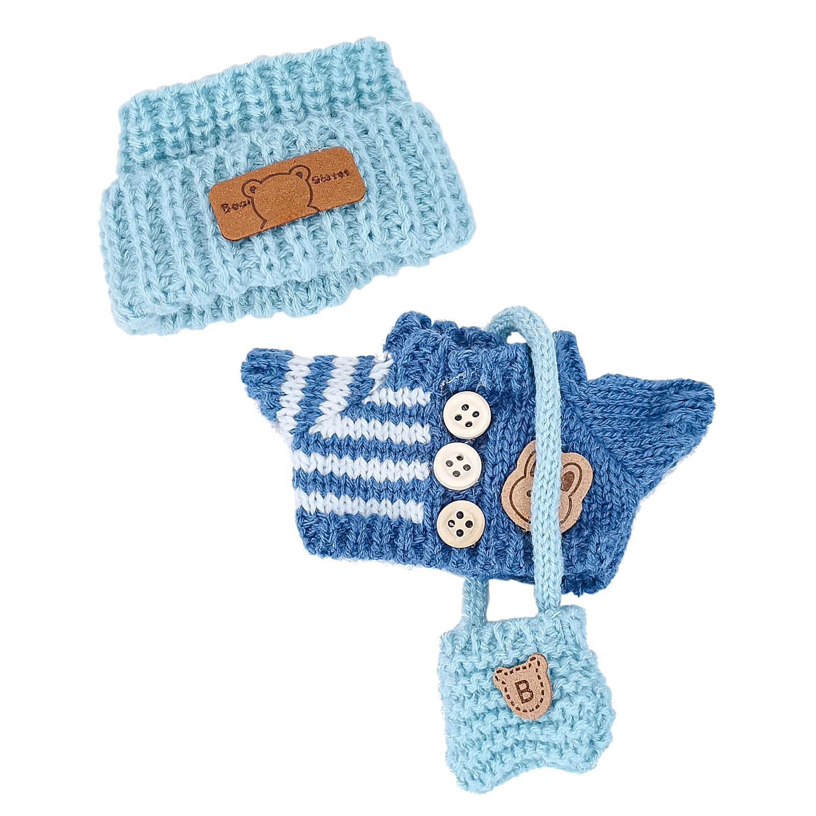 Vêtements Crocheté Poupée Labubu 15-17cm – Ensemble Chic Chapeau Sac – Accessoire Collection – Cadeau Enfant