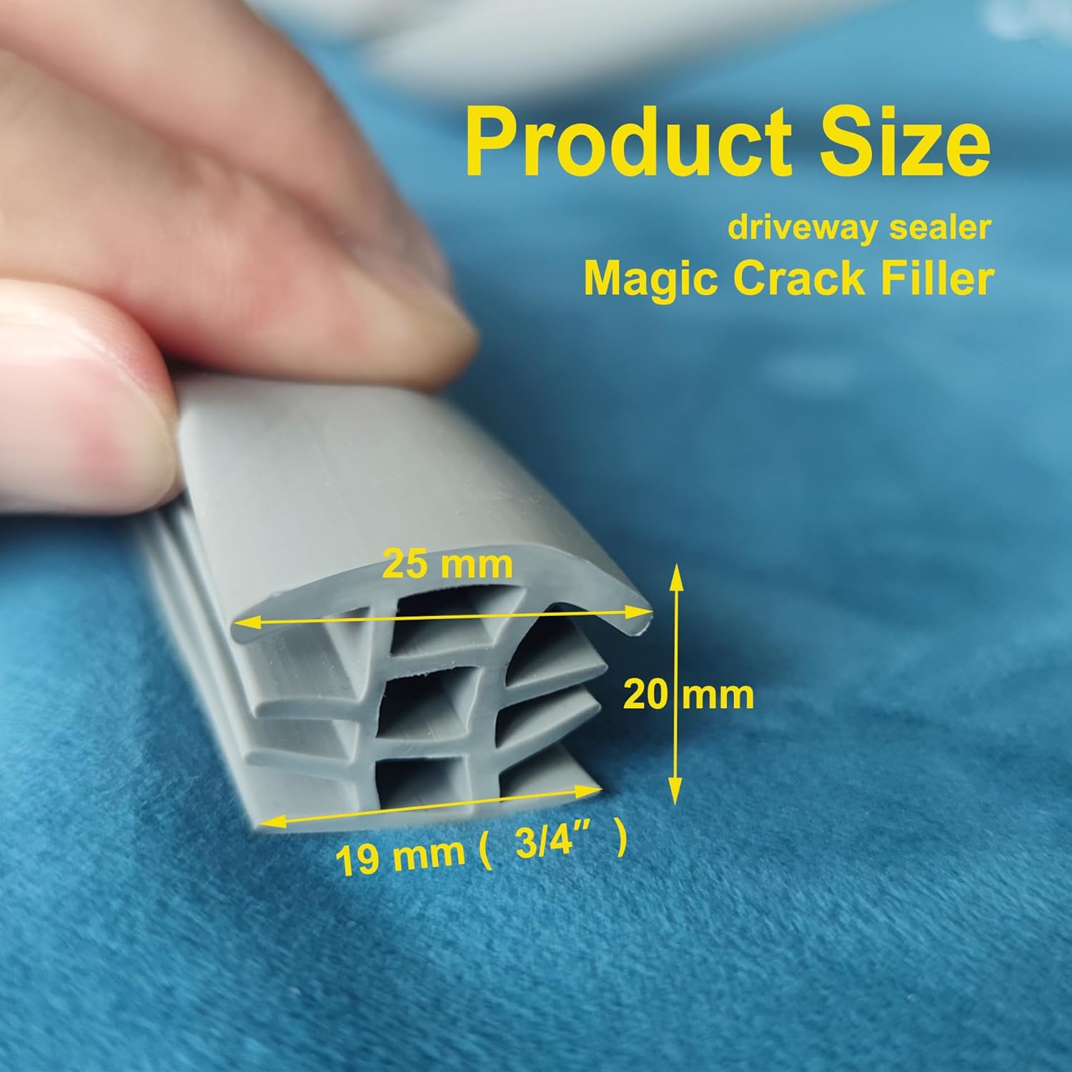 EPDM Rubber Strip for Concrete Crack, 3/4'' Wide, 80 Ft Long, Replacement Weather Aging Resistance Concrete Expansion Joint, Replace Rotting Wood Joints in The Driveways and Walkway