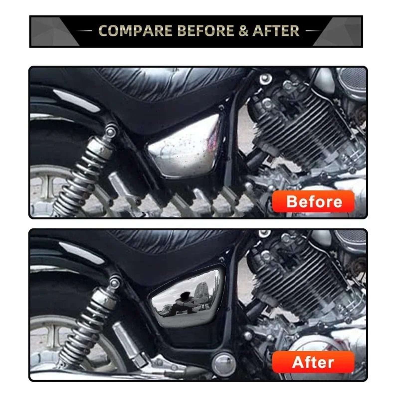 Battery Top Cover Osłona boczna akumulatora motocyklowego, chromowana, pasująca do Yamaha XV700 XV750 1000 1100 Virago 1984-up(Left Right)