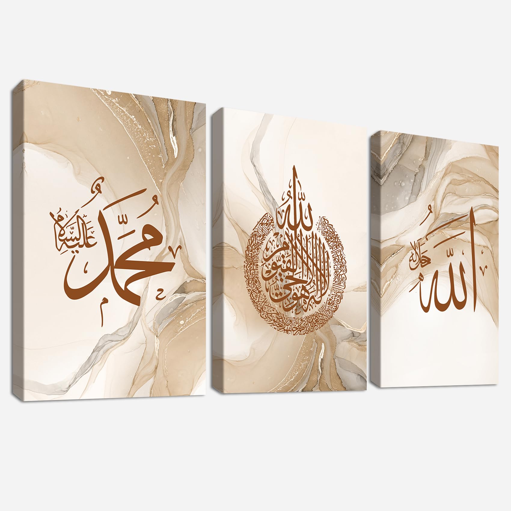 3Pcs Wooden Framed Boho Canvas Wall Art Orange Abstract Leaves And Sun Painting Canvas Prints Nordic Minimalist Geometric Picture for Living Room Bedroom Hallway Home Wall Decor 120x60cm(16"x24"x3pcs) — view 13