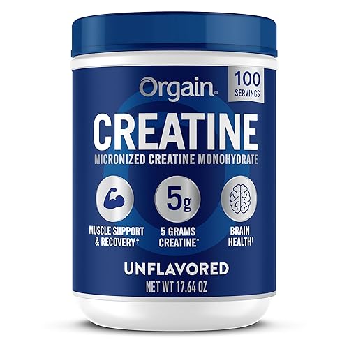 Orgain Creatine Monohydrate Micronized Powder, 100 Servings, Unflavored, Supports Muscle