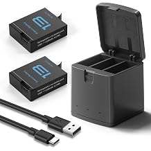 2 Packs Batteries 2100mAh Compatible with GoPro Hero 13 Black Camera with 3 Slot Battery Charging Station Charger & 2 Batteries